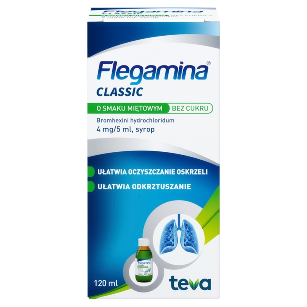Flegamina Classic sirop expectorant à la menthe sans sucre 120 ml