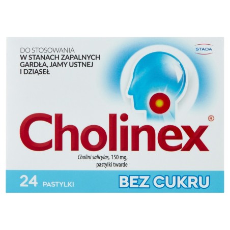Cholinex Pastilky bez cukru 24 kusů