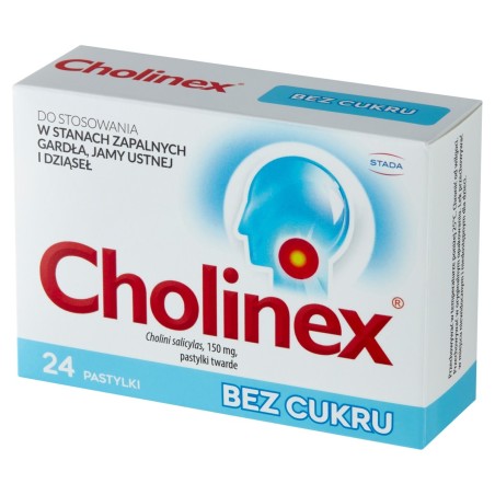 Cholinex Pastilky bez cukru 24 kusů
