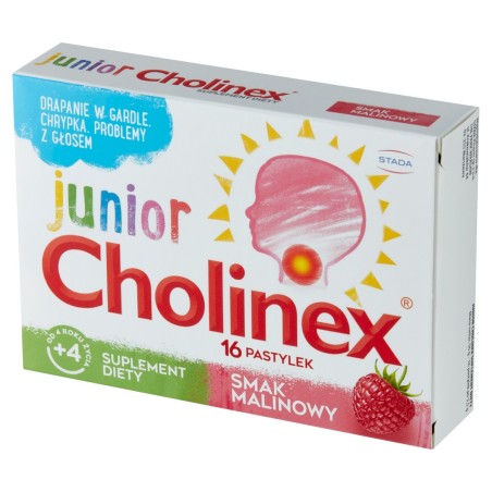 Cholinex Junior Nahrungsergänzungsmittel-Tabletten, Himbeergeschmack, 56 g (16 x 3,5 g)