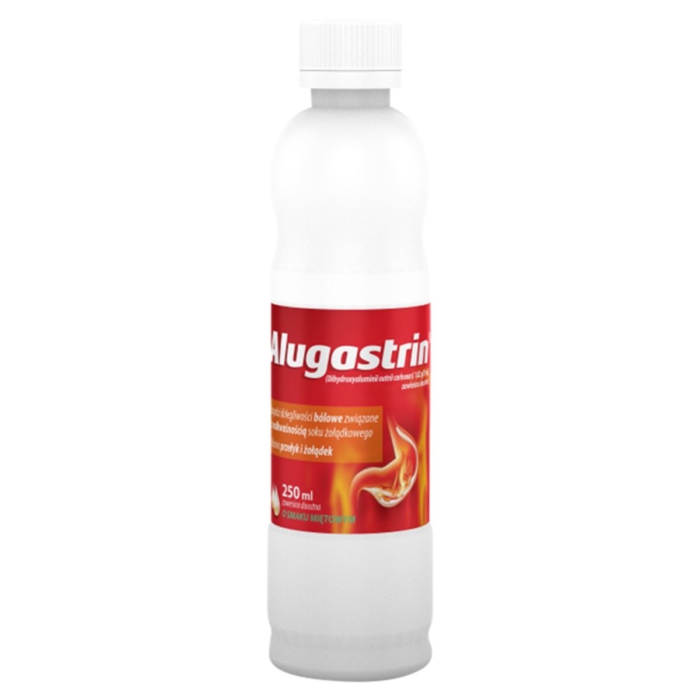 Alugastrin Diidrossialluminii natrii carbonas 1,02 g/15 ml Medicinale al gusto di menta 250 ml