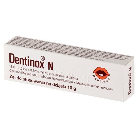 Dentinox N 15% + 0,34% + 0,32% Gel pro použití na dásně 10 g