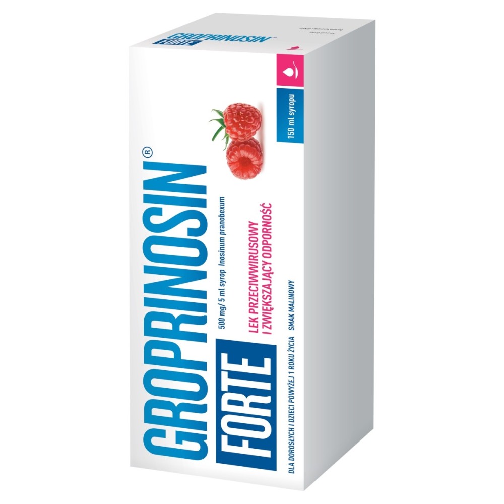 Groprinosin Forte 500 mg/5 ml Raspberry flavored syrup 150 ml