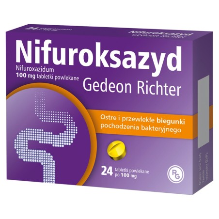 Nifuroksazide 100 mg Film-coated tablets, 24 pieces