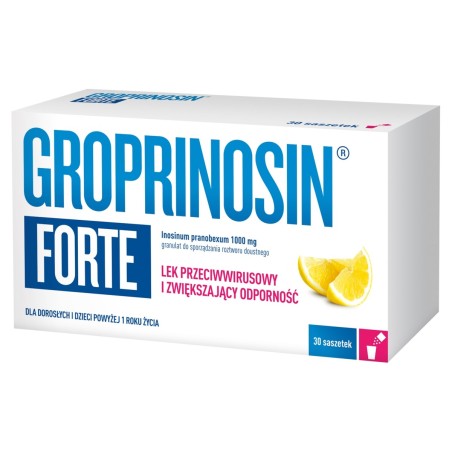 Groprinosin Forte 1000 mg Medicamento antiviral y que estimula la inmunidad 30 piezas