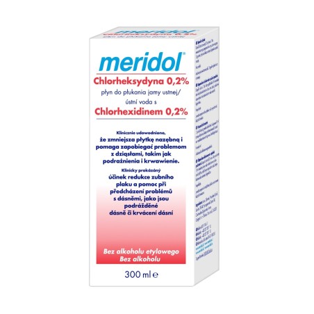 meridol® Chlorheksydyna 0,2% płyn do płukania jamy ustnej na problemy z dziąsłami 300ml