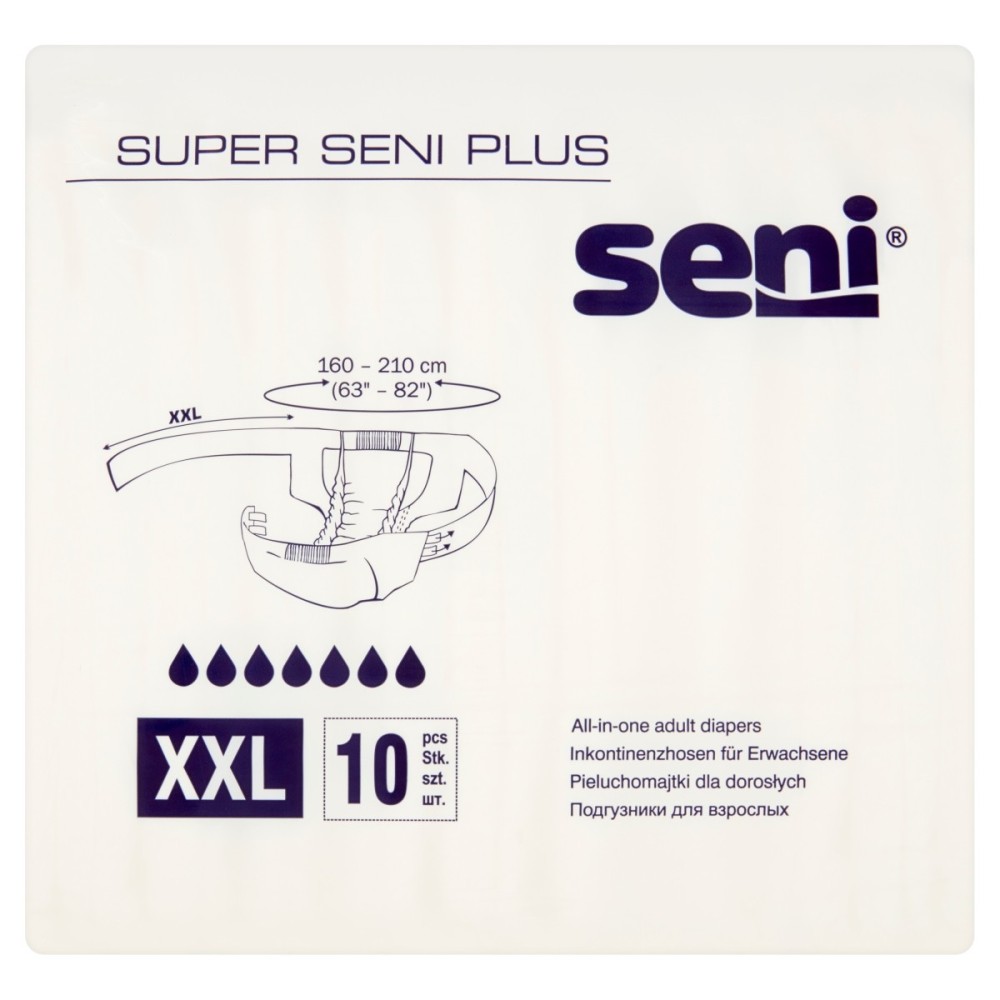 Pañales Seni Super Plus XXL para adultos, 10 piezas