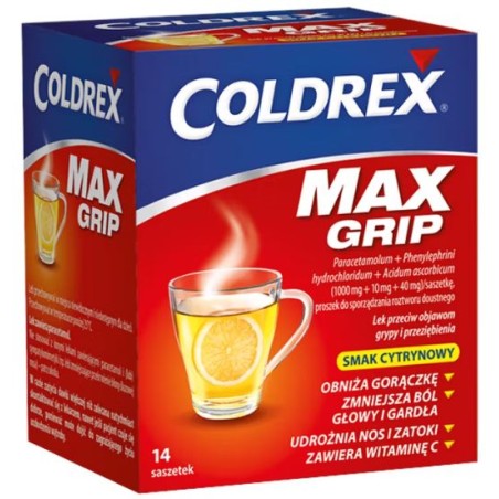 Coldrex MaxGrip, prosz.d/sp.roztw.doustn.,14 sasz.