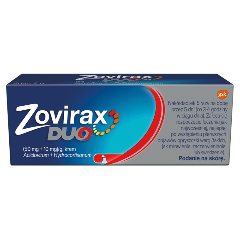Zovirax Duo 50 mg + 10 mg Krém 2 g