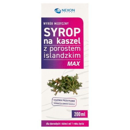 Medical product: cough syrup with Icelandic lichen, max 200 ml
