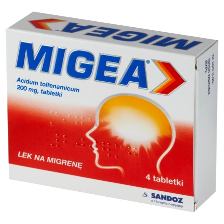 Migea 200 mg Medicinale per l'emicrania 4 pezzi
