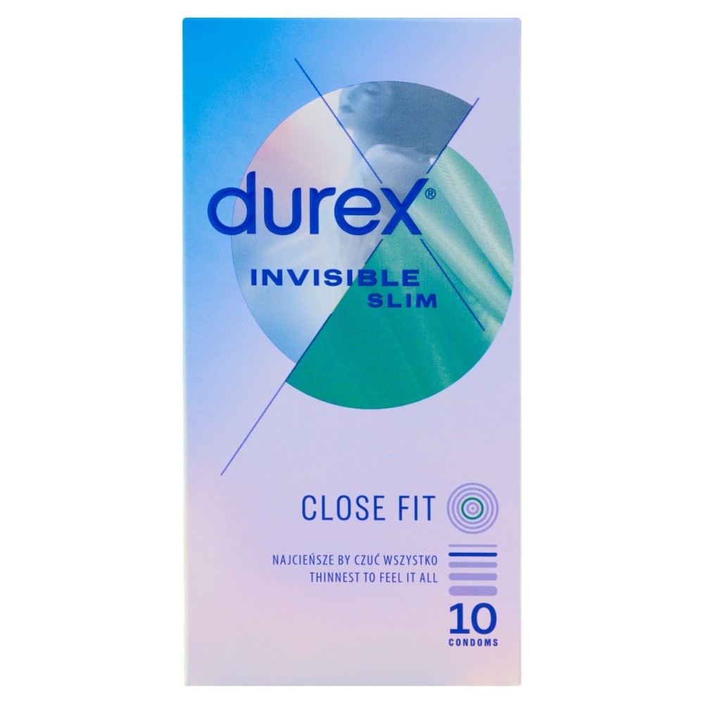Durex Preservativos Invisibles Slim 10 piezas