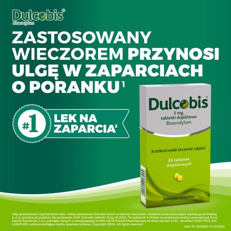 Sanofi Dulcobis 5 mg Tabletki dojelitowe 20 sztuk