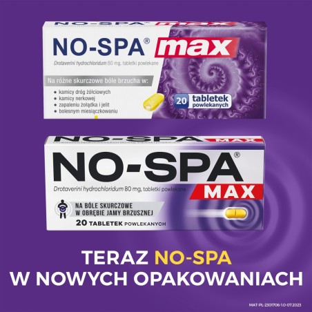 Sanofi No-Spa Max 80 mg Comprimidos recubiertos con película 20 piezas