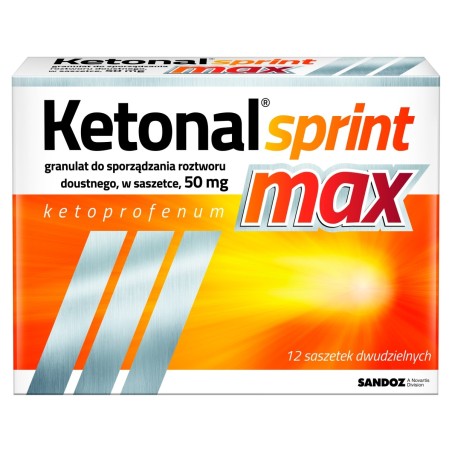 Ketonal Sprint Max 50 mg Granules for oral solution in a sachet of 12 pieces