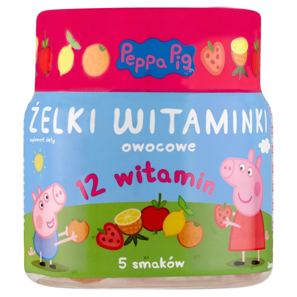 Peppa Pig Integratore alimentare, gelatine di vitamine alla frutta, 180 g