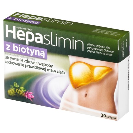 Hepaslimina con biotina Suplemento dietético 30 piezas