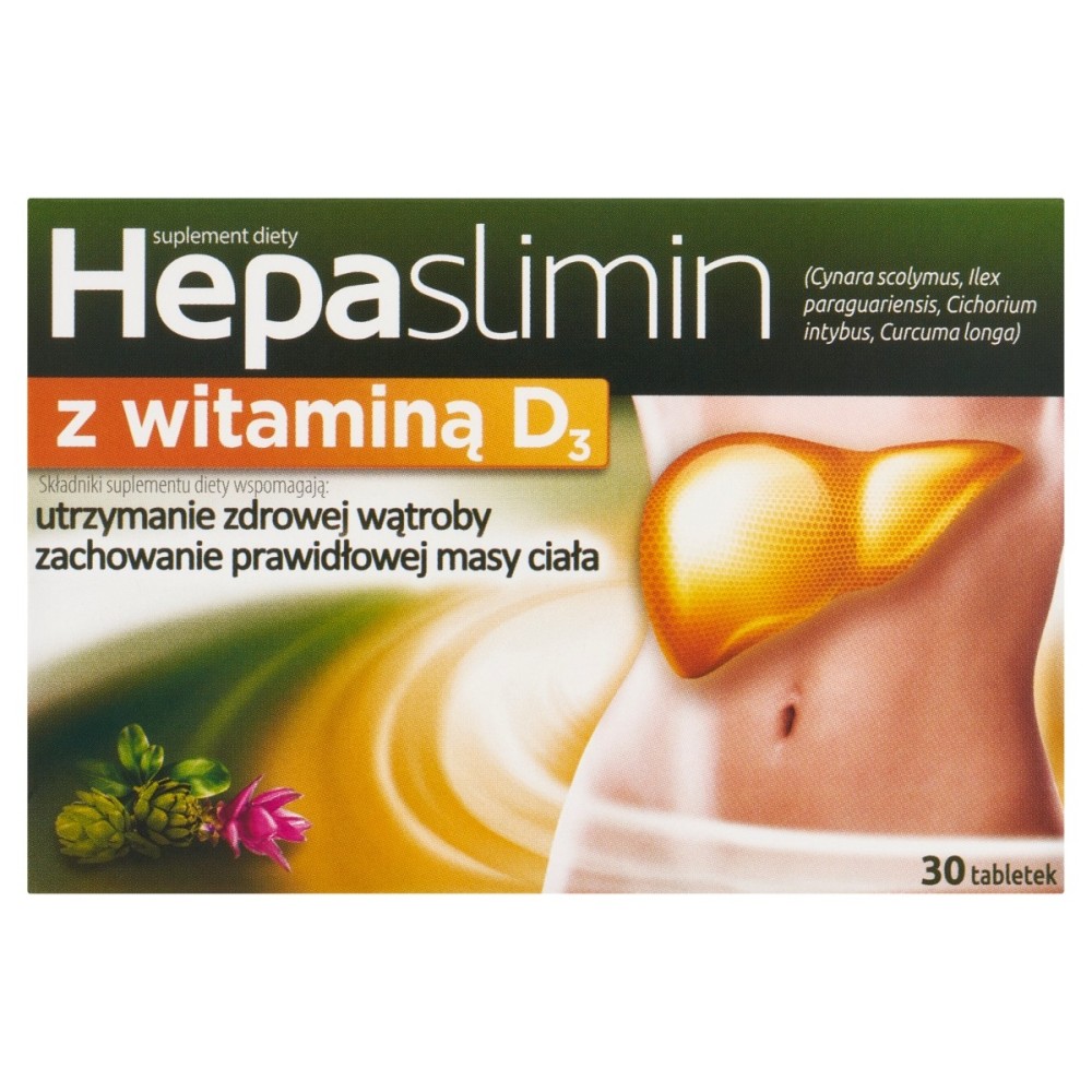 Hepaslimin with vitamin D3 Dietary supplement 30 pieces