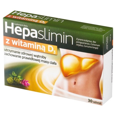 Hepaslimin z witaminą D3 Suplement diety 30 sztuk