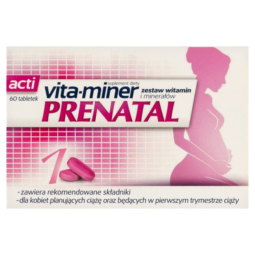 Acti vita-miner Prenatal Dietary supplement 60 pieces