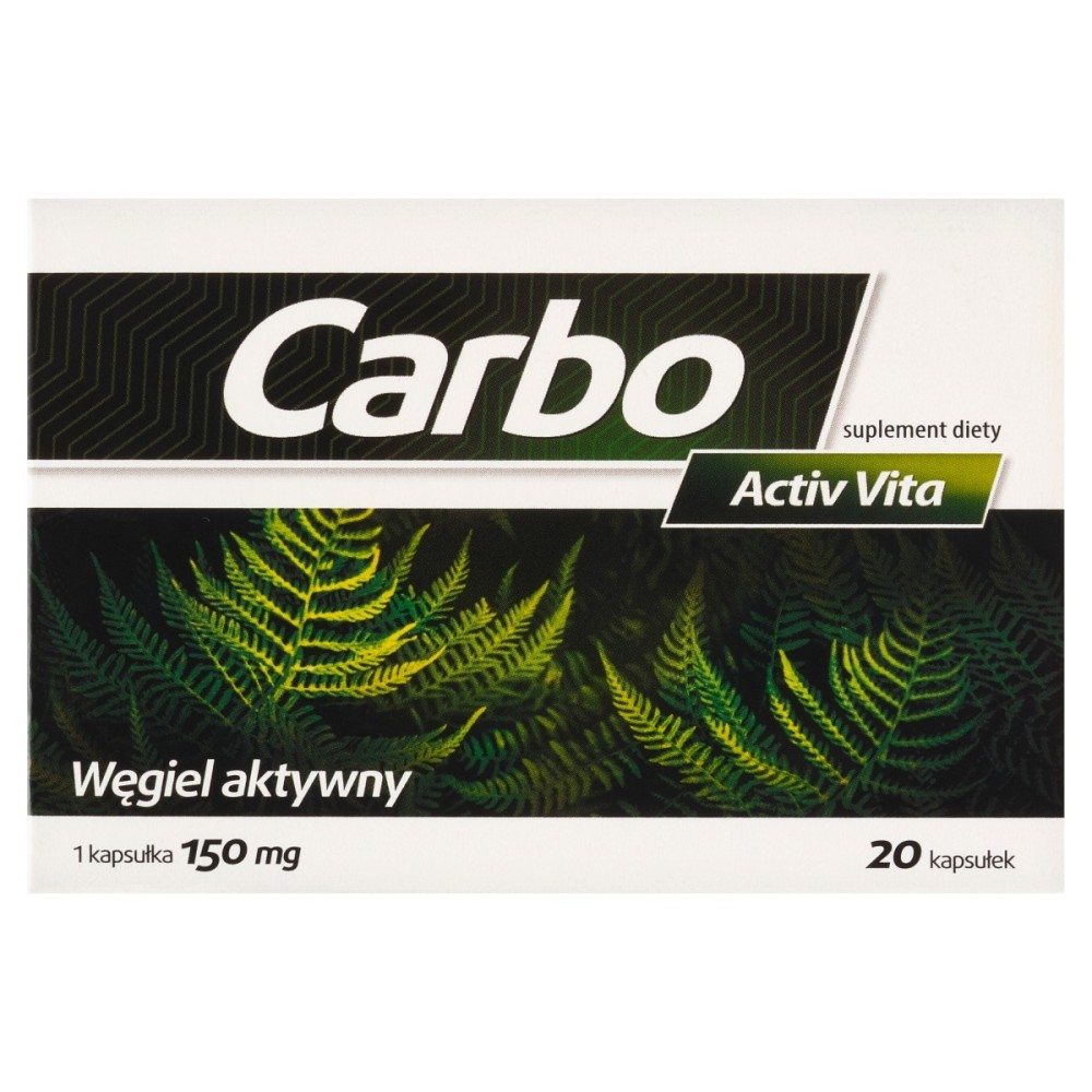 Activ Vita Carbo Suplement diety węgiel aktywny 150 mg 20 sztuk