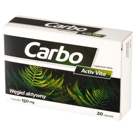 Activ Vita Carbo Dietary supplement activated carbon 150 mg 20 pieces