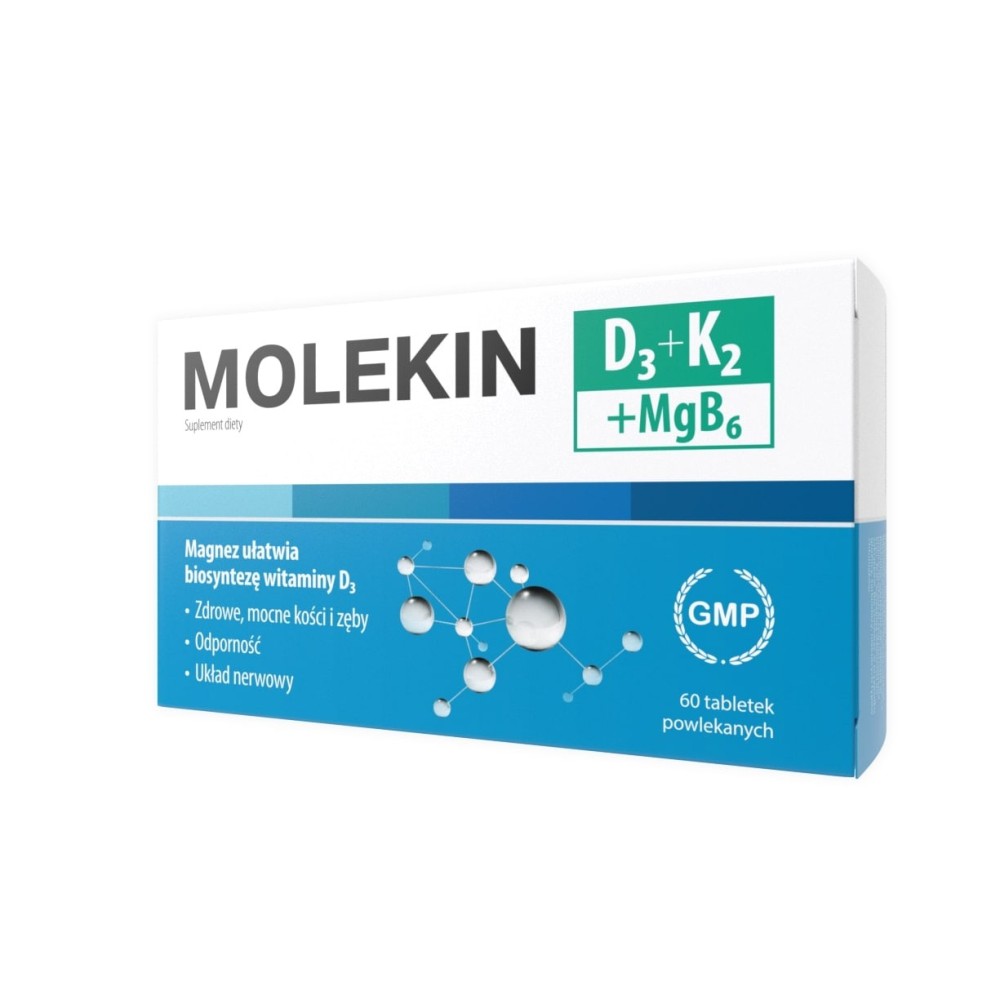 Molekin D3 + K2 + MgB6 tabl.powl. 60tavola.