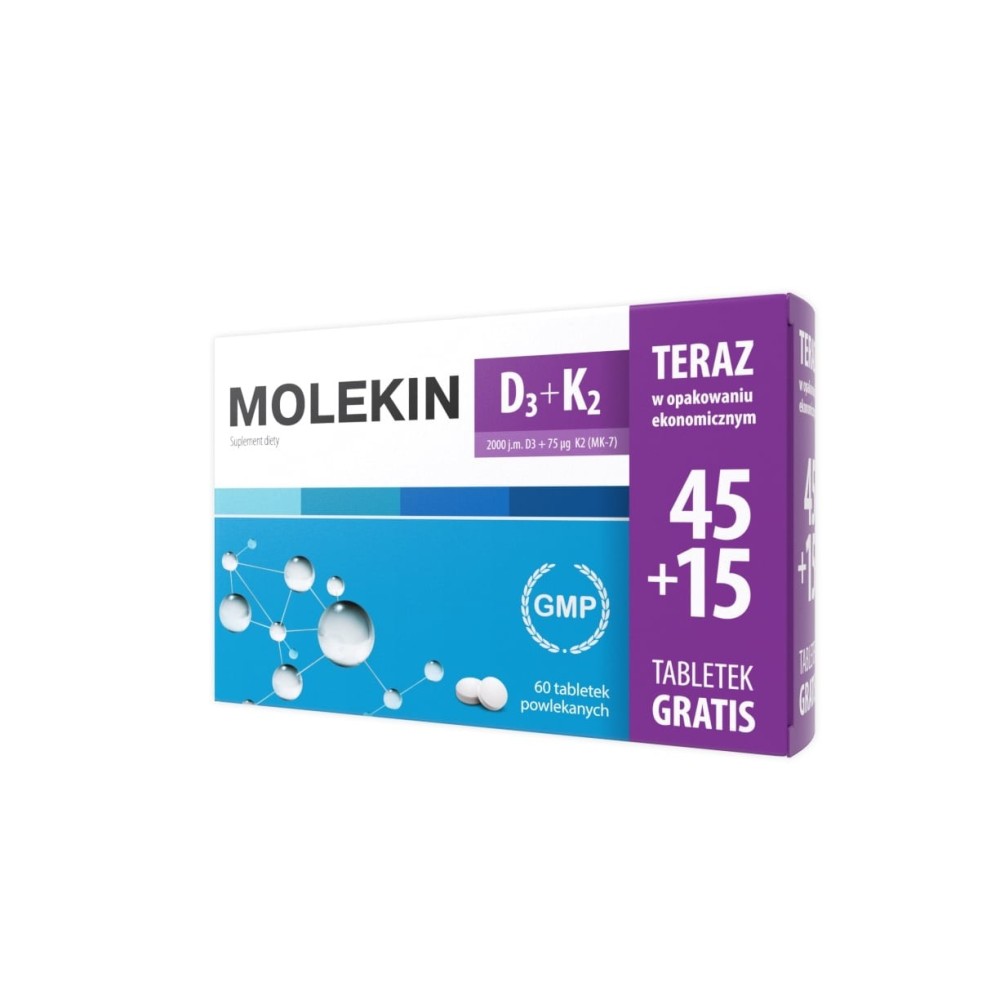 Molekin D3 + K2 tabl.powl. 45 comprimés (+15 comprimés