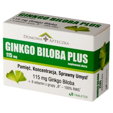 Suplement diety ginkgo biloba plus 115 mg 14,4 g (48 sztuk)