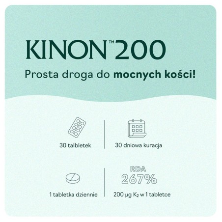 Kinon 200 Suplement diety dla kości 12 g (30 x 0,4 g)