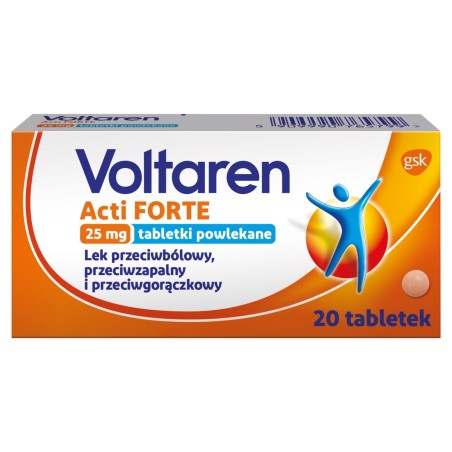 Voltaren Acti Forte 25 mg Analgésico antiinflamatorio y antipirético 20 piezas