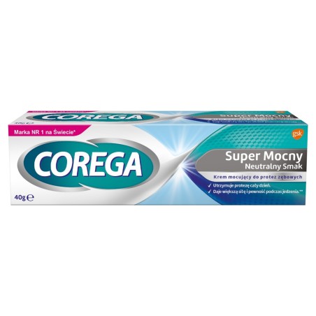 Dispositif médical Corega, crème adhésive pour prothèses dentaires, super forte, goût neutre, 40 g