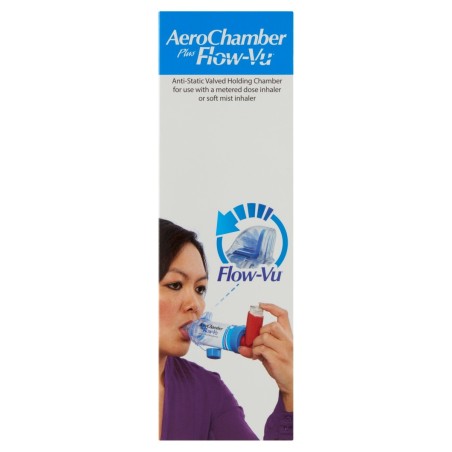 AeroChamber Plus Flow-Vu Antistatische Inhalationskammer, Mundstück für Erwachsene