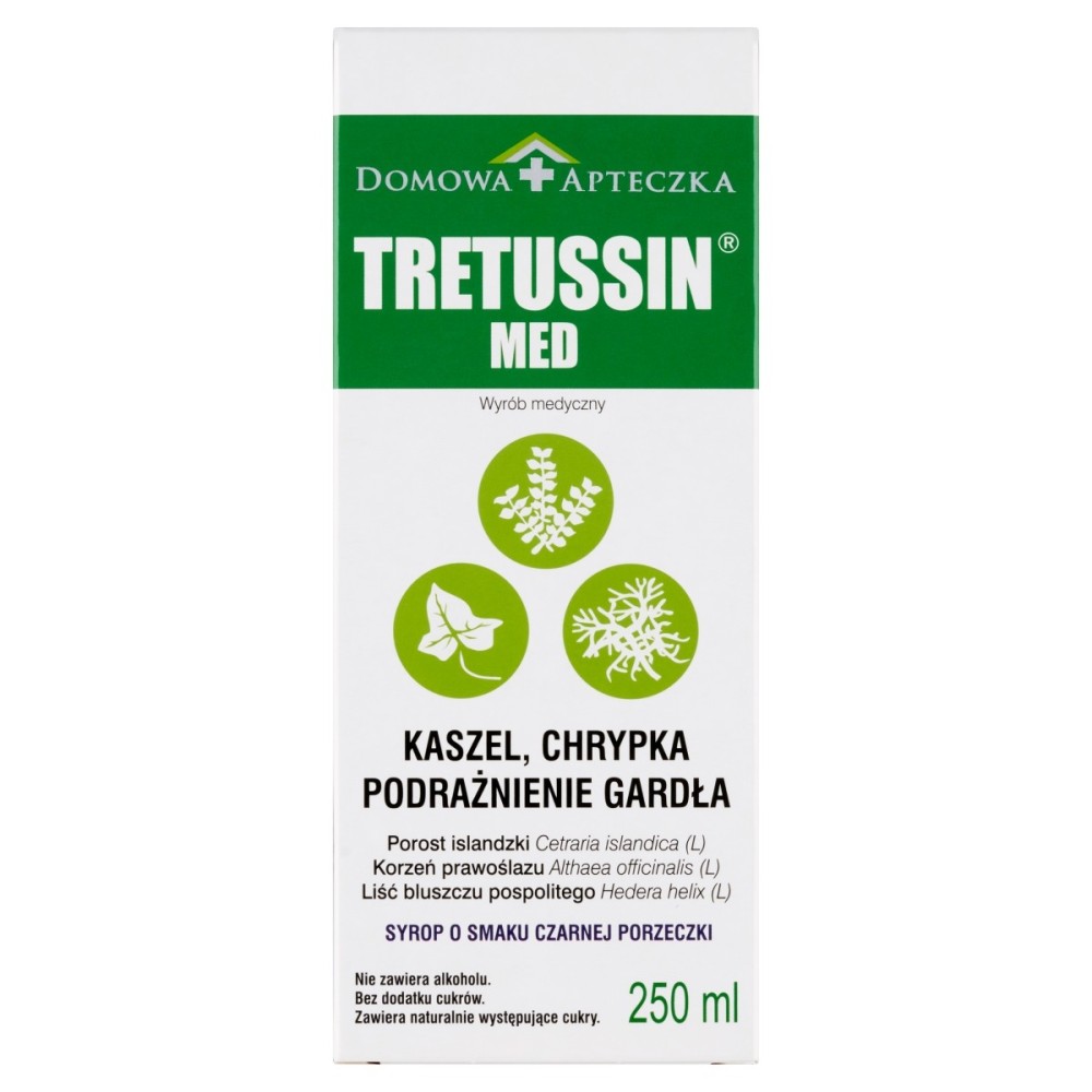 Tretussin Med Medical product syrup with blackcurrant flavor 250 ml