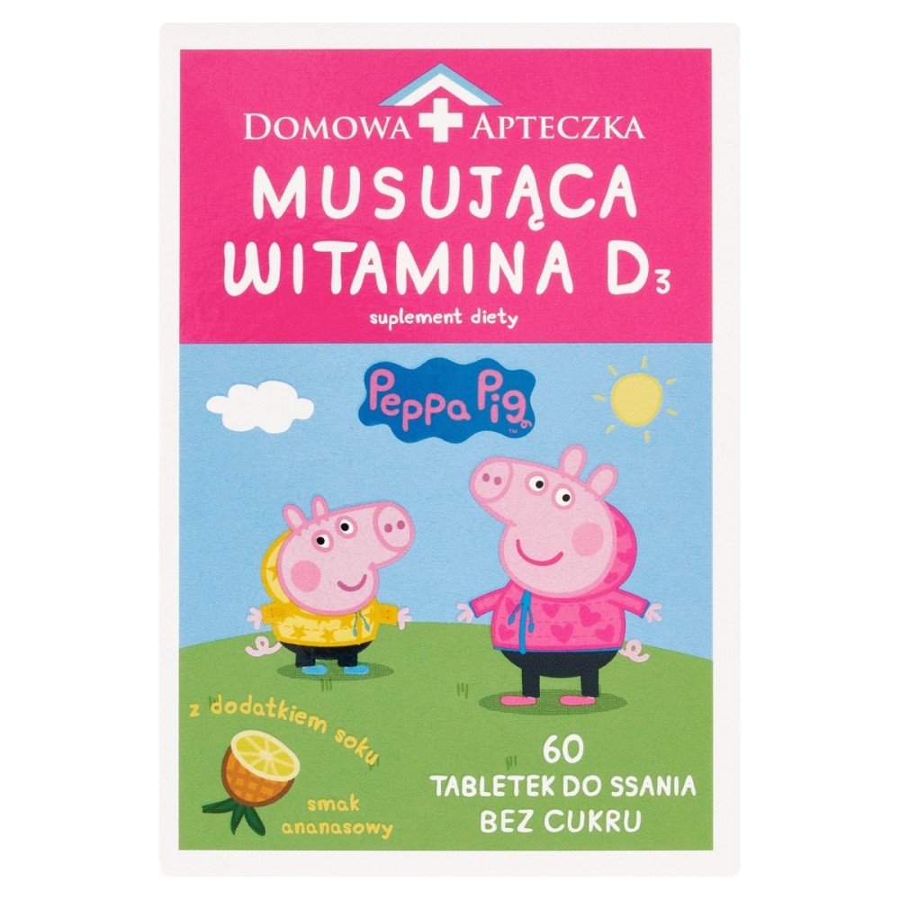 Peppa Pig Doplněk stravy šumivý vitamín D3 51 g (60 ks)