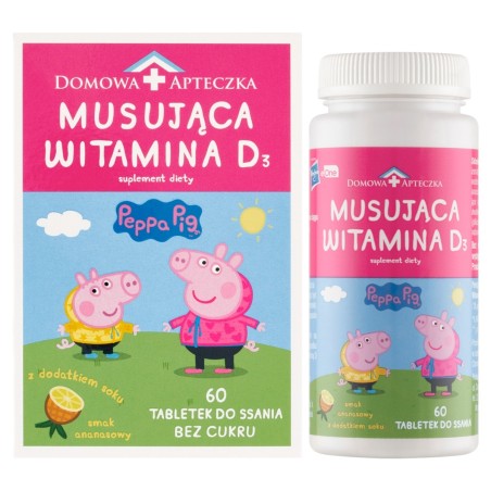 Peppa Pig Suplement diety musująca witamina D3 51 g (60 sztuk)