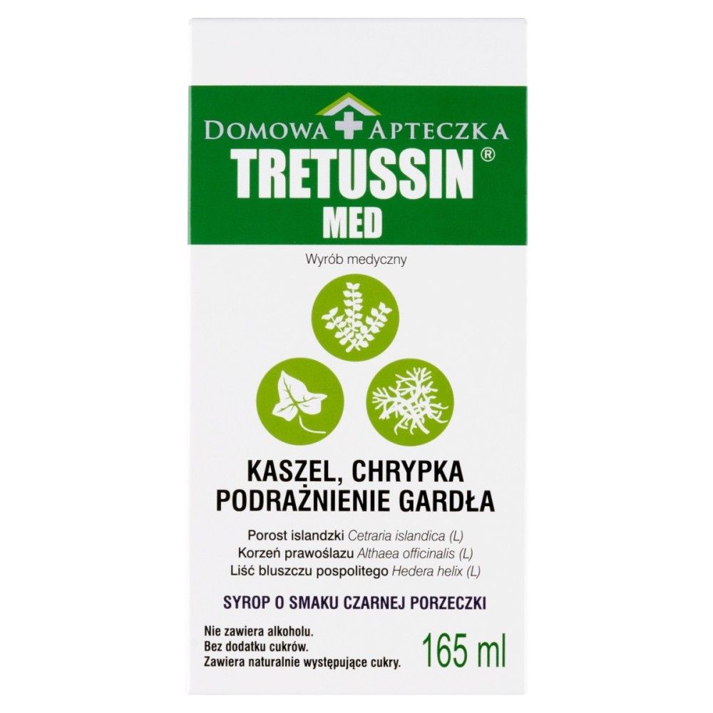 Tretussin Med Wyrób medyczny syrop o smaku czarnej porzeczki 165 ml