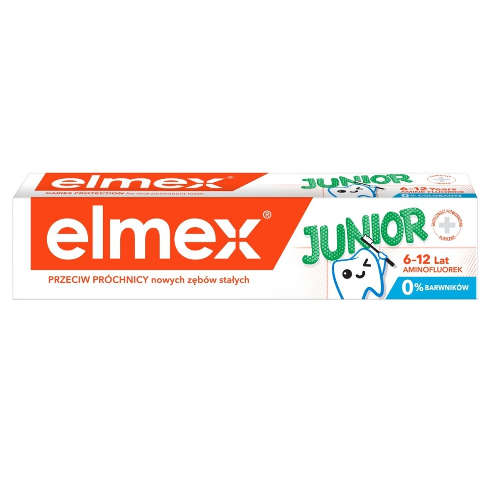 elmex Junior Toothpaste for children 6-12 years old against caries with amine fluoride 75 ml