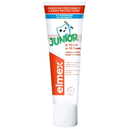 elmex Junior Zahnpasta für Kinder 6-12 Jahre gegen Karies mit Aminfluorid 75 ml