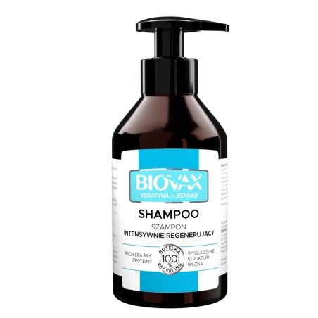 Biovax Keratin + Silk regenerierendes Haarshampoo 200 ml