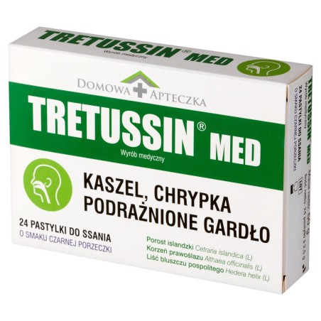 Tretussin Med Dispositivo médico, pastillas con sabor a grosella negra 60 g (24 piezas)