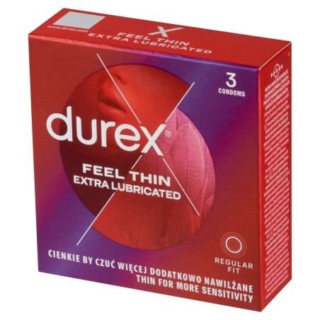 Durex Feel Thin Extra Lubrifiés Préservatifs pour dispositif médical 3 pièces