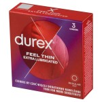 Durex Feel Thin Extra Lubricated Preservativos sanitarios 3 piezas