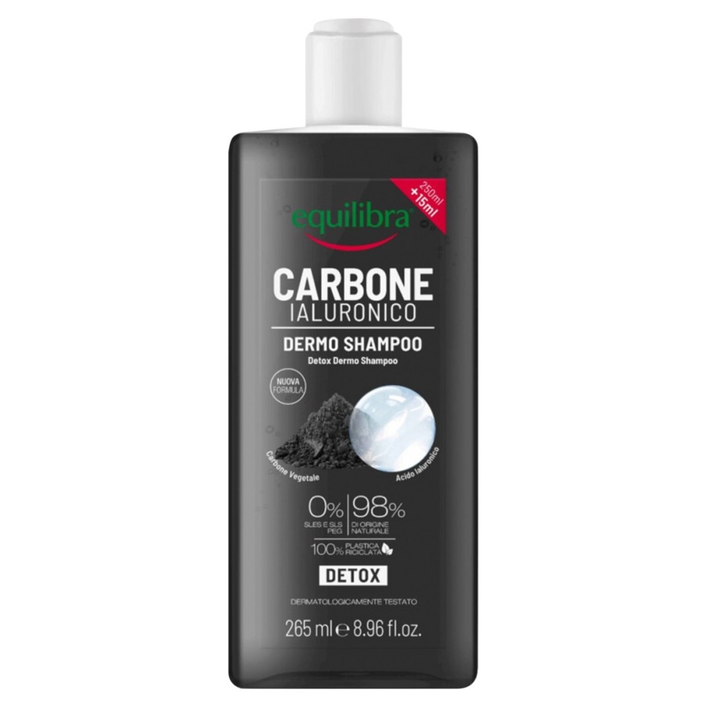 equilibra Detoksykujący szampon aktywny węgiel i kwas hialuronowy 265 ml