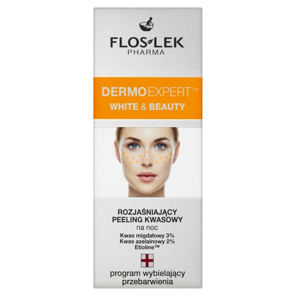 Floslek Pharma Dermo Expert White & Beauty Peeling ácido iluminador para la noche 30 ml