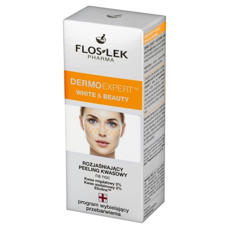 Floslek Pharma Dermo Expert White & Beauty Rozjasňující kyselý peeling na noc 30 ml