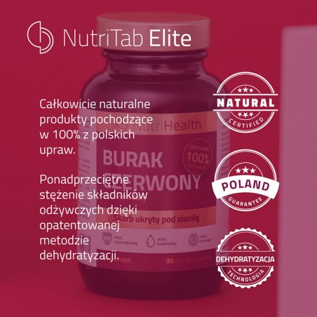 NutriHealth complemento alimenticio de remolacha roja 60 piezas