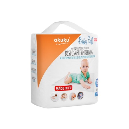 Akuku Baby Soft Multifunctional hygienic disposable pads 40 x 60 cm 15 pieces
