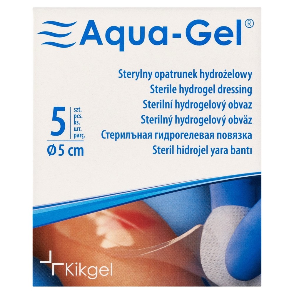 Aqua-Gel Sterylny opatrunek hydrożelowy Ø 5 cm 5 sztuk